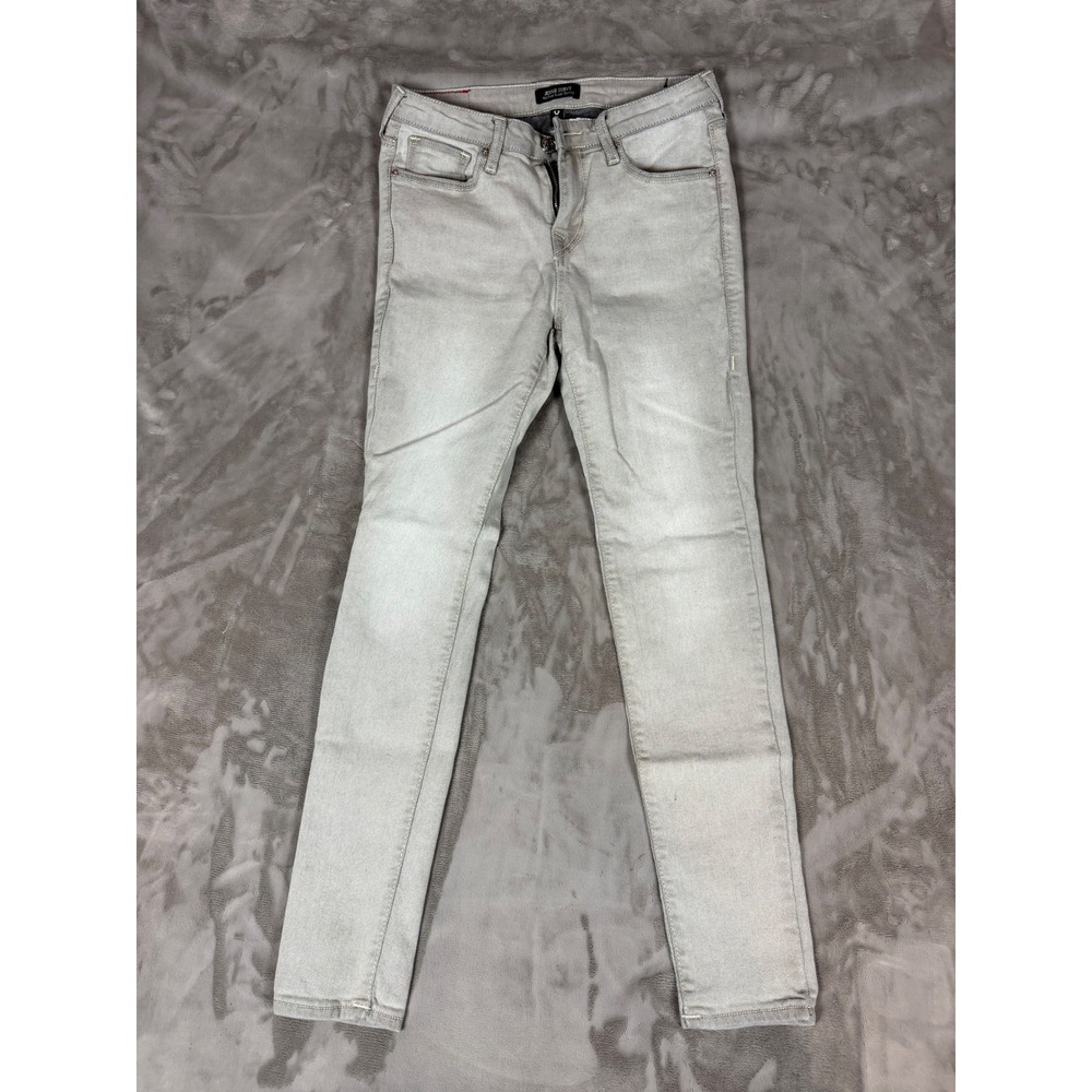 True Religion Jennie Curvy Mid Rise Super Skinny Gray Denim Jeans Size 27